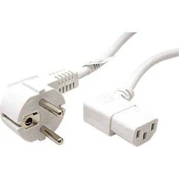 Napájecí kabel goobay Kabel síťový, CEE 7/7(M) - IEC320 C13, 90°, 5m, bílý (93120) - 19.92.0051