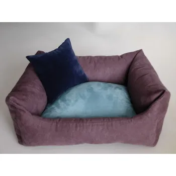 Pelíšek pro psa DELUXE Pelíšek pro psa - tmavý vřes / tyrkysová / granát - tmavý