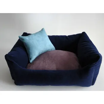 Pelíšek pro psa DELUXE Pelíšek pro psa - granát - tmavý / tmavý vřes / tyrkysová