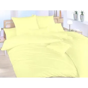 Povlečení Brotex UNI světle žlutá bavlna 140 x 220, 70 x 90 cm nitěný knoflík