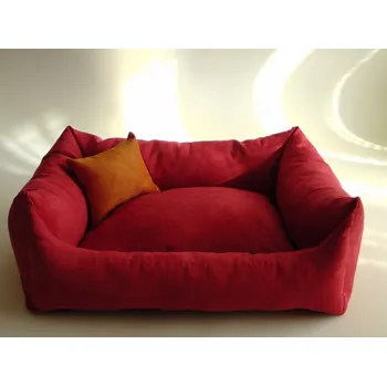 Pelíšek pro psa DELUXE Pelíšek pro psa - bordo / bordo / oranžová