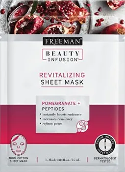Pleťová maska Freeman Beauty Infusion Revitalizační látková maska Granátové jablko 25 ml