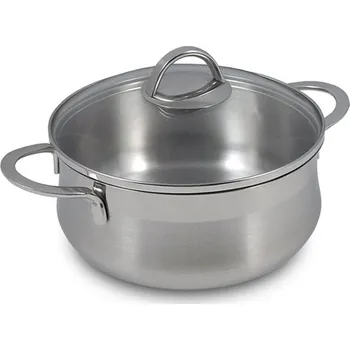 Hrnec Kastrol Emotion 1,6l - 16x8cm nerezový, skleněná poklička Silampos 637123WA1016100 (Silampos 637123WA1016100 Profi hrnec z nerezové oceli 18/10 se skleněnou poklicí)