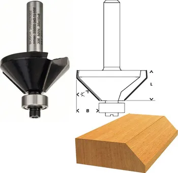 Fréza Bosch fazetovací a drážkovací frézy tvaru V 8 mm B 11 mm L 15 mm G 56 mm 45°