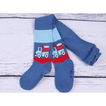 AURA.VIA Punčocháče punčocháčky punčošky modré s náklaďákem velikost oblečení - děti: 56/68