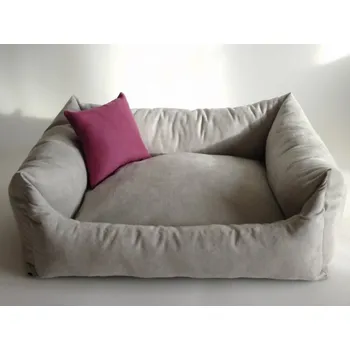 Pelíšek pro psa DELUXE Pelíšek pro psa - stříbrná / stříbrná / červená – malinová