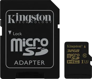 Paměťová karta Kingston microSDHC 32 GB UHS-I U3 + SD adaptér (SDCG/32GB)