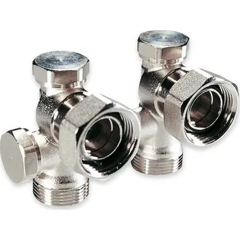 Instalatérský materiál Ivar CS Vekoluxivar Radiátorové šroubení rohové EK x 3/4"F jedno-dvoutrubkový systém (by-pass) IVAR.DS 356