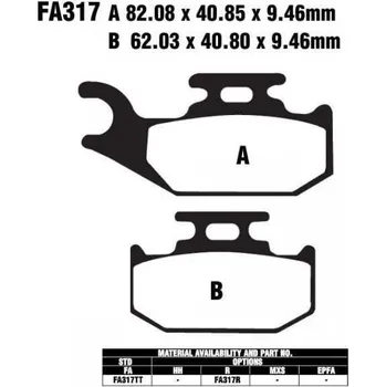 Brzdový komplet EBC FA317 TT karbonové brzdové destičky pro motorku