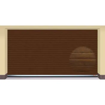 Garážová vrata AMPEL s.r.o. Sekční garážová vrata TMAVÝ DUB L 405×215 cm s elektrickým pohonem - Montáž do rodinného domu - 3 500 Kč