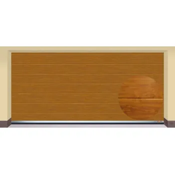 Garážová vrata AMPEL s.r.o. Sekční garážová vrata ZLATÝ DUB CL 455×215 cm s elektrickým pohonem - Montáž do rodinného domu - 3 500 Kč