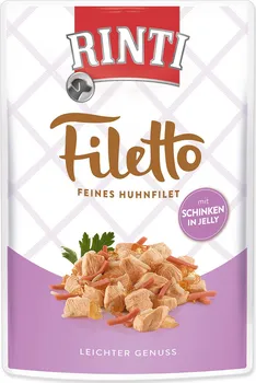 Krmivo pro psa Rinti Filetto 100 g - kuře/šunka v želé 