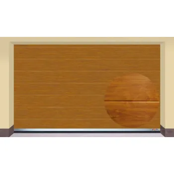 Garážová vrata AMPEL s.r.o. Sekční garážová vrata ZLATÝ DUB CL 355×215 cm s elektrickým pohonem - Montáž do rodinného domu - 3 500 Kč