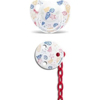 dudlíky Suavinex Šidítko anatomické silikon + klip 6-18 m moře