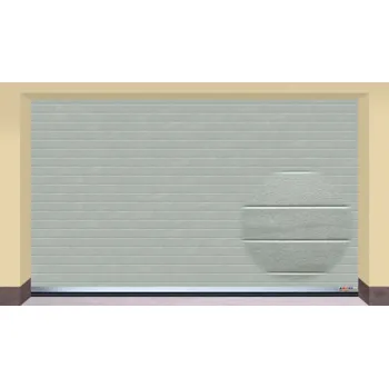 Garážová vrata AMPEL s.r.o. Sekční garážová vrata STŘÍBRNÁ RAL 9006 L 355×215 cm s elektrickým pohonem - Montáž svépomocí