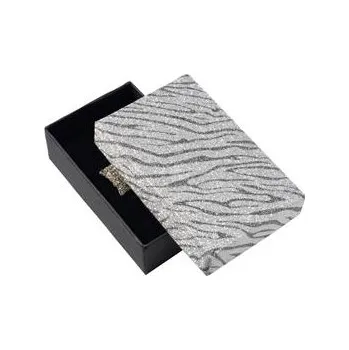 Dárková krabička Šperky4U Dárková krabička stříbřitě stříbrná zebrovaná - KR0061-ZB