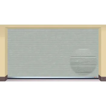 Garážová vrata AMPEL s.r.o. Sekční garážová vrata STŘÍBRNÁ RAL 9006 L 405×225 cm s elektrickým pohonem - Montáž do rodinného domu - 3 500 Kč