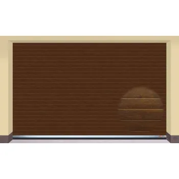 Garážová vrata AMPEL s.r.o. Sekční garážová vrata TMAVÝ DUB L 405×255 cm s elektrickým pohonem - Montáž do rodinného domu - 3 900 Kč