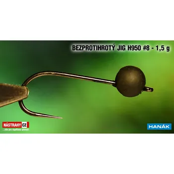 Rybářský háček Wolfram BL jig H950 #8 - 17 mm - #8, 5 ks, BLACK, 1,5 g