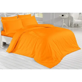 Povlečení Brotex Oranžová satén 240 x 220, 70 x 90 cm zipový uzávěr