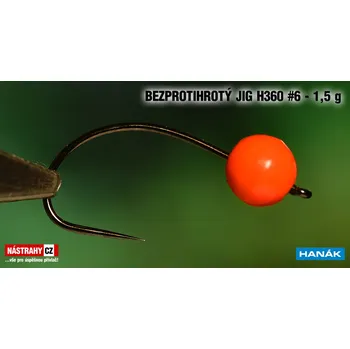 Rybářský háček Wolfram BL jig H360 #6 - 15 mm - #6, 5 ks, RED, 1,5 g