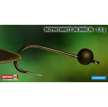 Rybářský háček Wolfram BL jig H950 #6 - 20 mm - #6, 5 ks, BLACK, 1,5 g