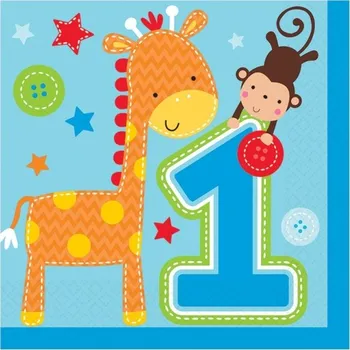 Party dekorace Párty set Chlapeček ŽIRAFA 1.narozeniny