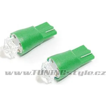 Autožárovka Žárovka 1SUPER LED 12V T10 zelená 2ks