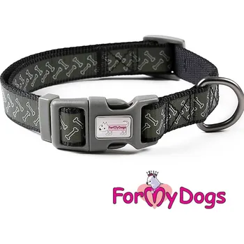 Obojek pro psa FOR MY DOGS Obojek BONES Černý Velikost: M