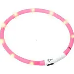 LED světelný obojek růžový obvod 20-75cm