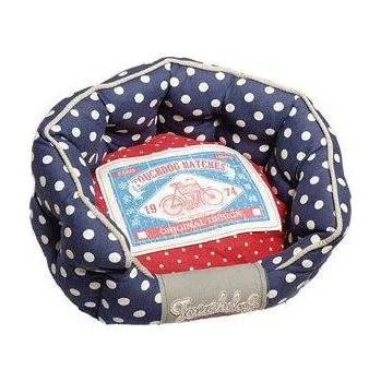 Pelíšek pro psa Pelech TOUCHDOG oválný modro-červený 45x41x21cm