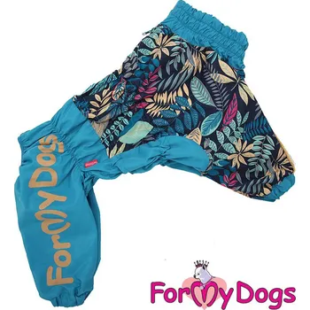 Obleček pro psa FOR MY DOGS Pláštěnka BLUE LEAVES Velikost: A1