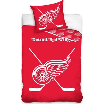 Povlečení Tiptrade NHL Detroit Red Wings bavlna 140 x 200, 70 x 90 cm zipový uzávěr