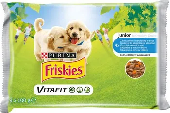 Krmivo pro psa Purina Friskies Junior kuřecí s mrkví v omáčce 4 x 100 g
