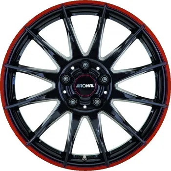 Alu kolo Ronal R54 jetblack-red rim 7x17 4x100 ET35