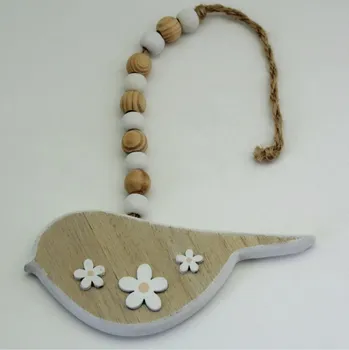 Zahradní dekorace Ptáček závěs dřevo 12x5/25cm natural (HHI-W61155SA)