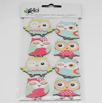 Zahradní dekorace Sovičky lepítka dřevo mix (HAG-660474)