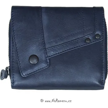 Peněženka Malá peněženka Aunts and Uncles z pravé kůže na zip a cvok Lotta tmavě modrá