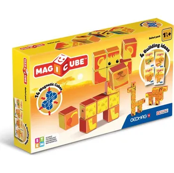 Stavebnice Geomag Geomag MagiCube Safari zvířátka 14 dílků