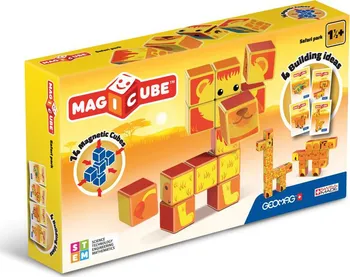 Stavebnice Geomag Geomag MagiCube Safari zvířátka 14 dílků