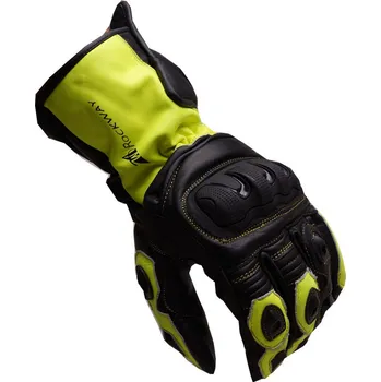 Moto rukavice ROCKWAY Kožené rukavice s protektorem - yellow fluo S