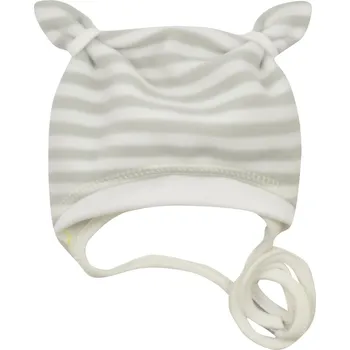 Kojenecká čepice šedá fleecová čepička s oušky