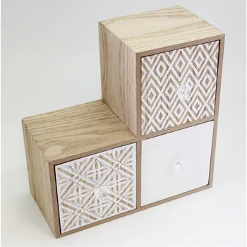 Zahradní dekorace Kabinet dřevo 22x11,5cm natural/bílá (HDH-17S2019A)