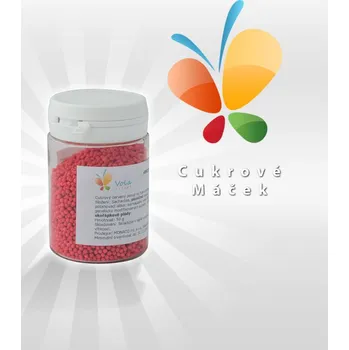 Jedlá dekorace na dort Cukrový máček červený, Ambrosio 50 g/dóza