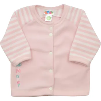 růžový fleecový kabátek pro miminka