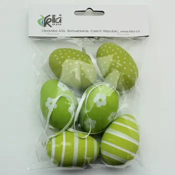 Zahradní dekorace Vajíčka závěs plast S/6 zelená (HEA-143414C/6/G)