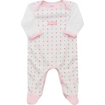Kojenecký overall kojenecký bavlněný overal s růžovými puntíky