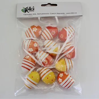 Zahradní dekorace Vajíčka závěs plast S/12 oranžové (HEA-16S0893/4/O)