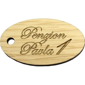 Klíčenka dřevo oválek