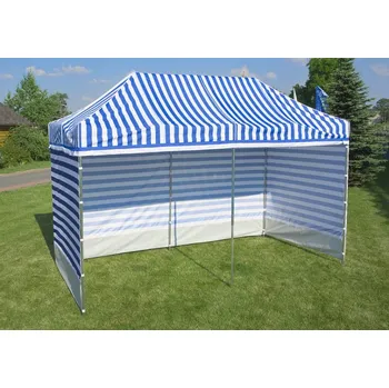 Zahradní stan Nůžkový stan 3x3m PROFI Steel modro-bílý s boky